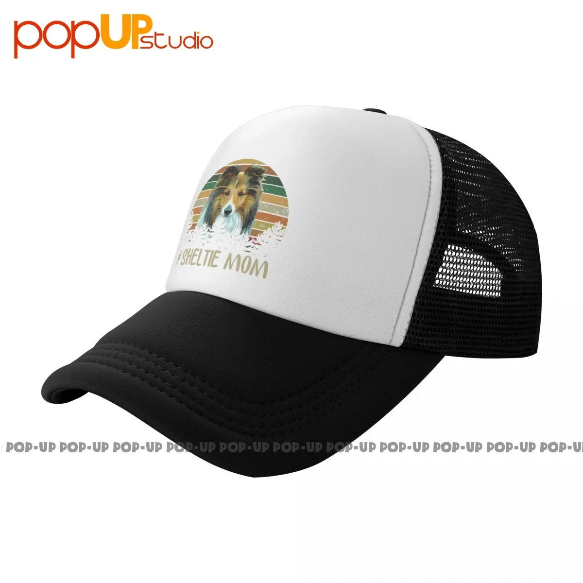 Retro Sheltie Mom Baseball Cap Trucker Hats Breathable Sunscreen Harajuku Best Seller Print