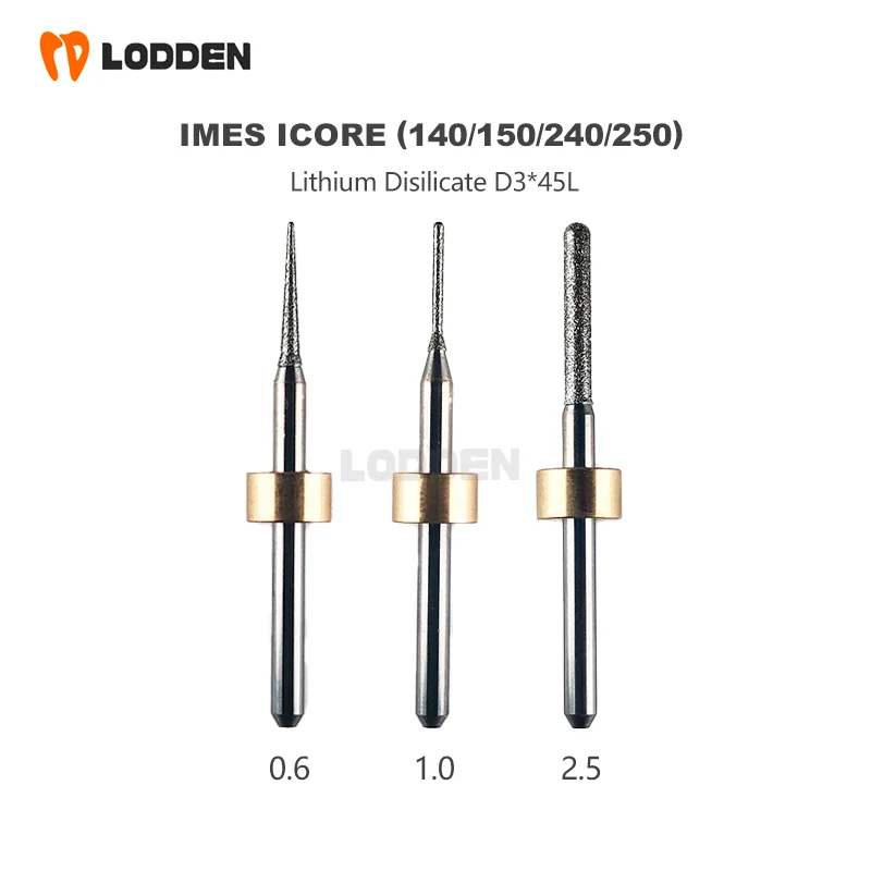 

Dental Milling Burs Imesicore 140i150i240i250i For Dental LIthium Disilicate Grinding 1pcs Coating D3 45 2.5 1.0 0.6