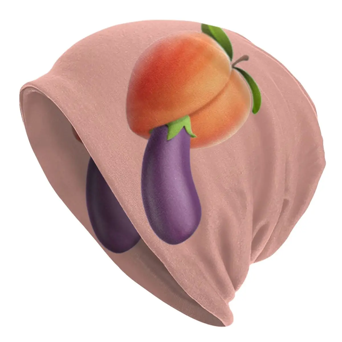 Funny Food Porno Peach Eggplant Design Bonnet Hat Knitting Hats Men Women Hip Hop Unisex Warm Winter Skullies Beanies Caps