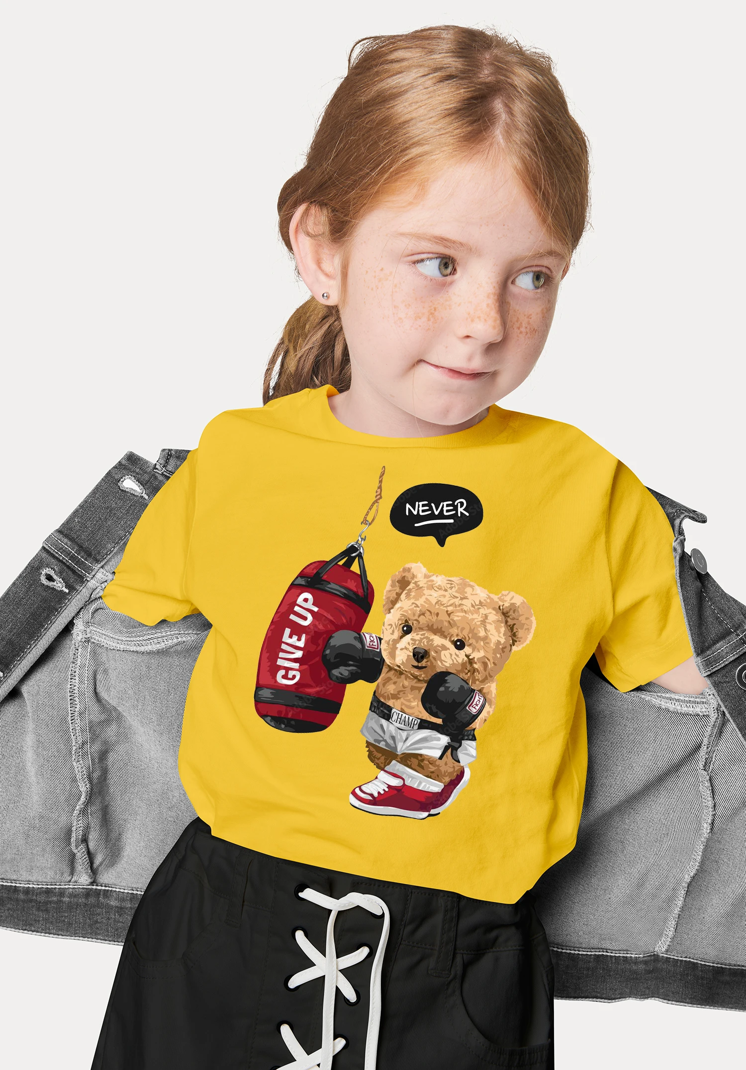 Summer New Children\'s T-Shirt Boxing Bear Boys And Girls Cotton Round Neck Tops 4-14 Years Old Kids Clothing Holiday Gifts 2024