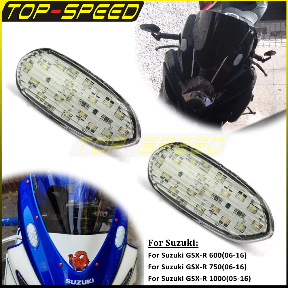 For Suzuki GSXR GSX-R 600 750 1000 GSXR600 2006-2016 Motorbike Turn Signal Flush Lamp LED Front Blinker Flash Indicator Light