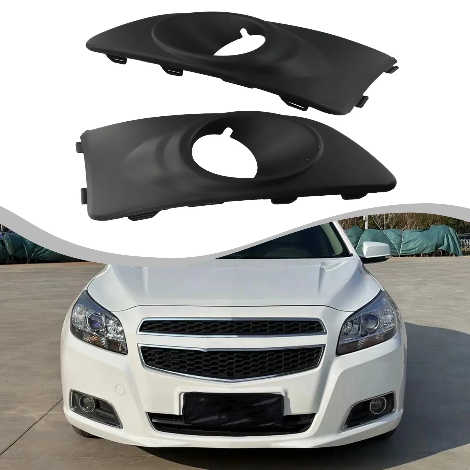 For Chevrolet For Aveo T300 2011-2014 Pair Car Front Bumper Fog Light Lamp Frame Cover Foglights Foglamp Trim Cap Hood