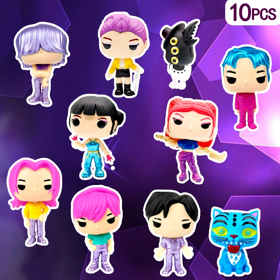 12 قطعة/المجموعة Kpop شيطان الصيادين عمل الشكل لعبة Derpys النمر رومي ميرا زوي كس تمثال دمية لمحبي هدية #5