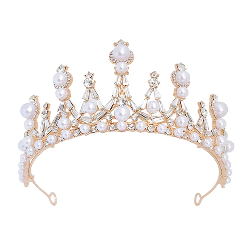 

1Pcs Pearl Bridal Crown Baroque Wedding Headdress Elegant Bride Hair Decoration Party Headwear Bridal Crown Baroque Headdress