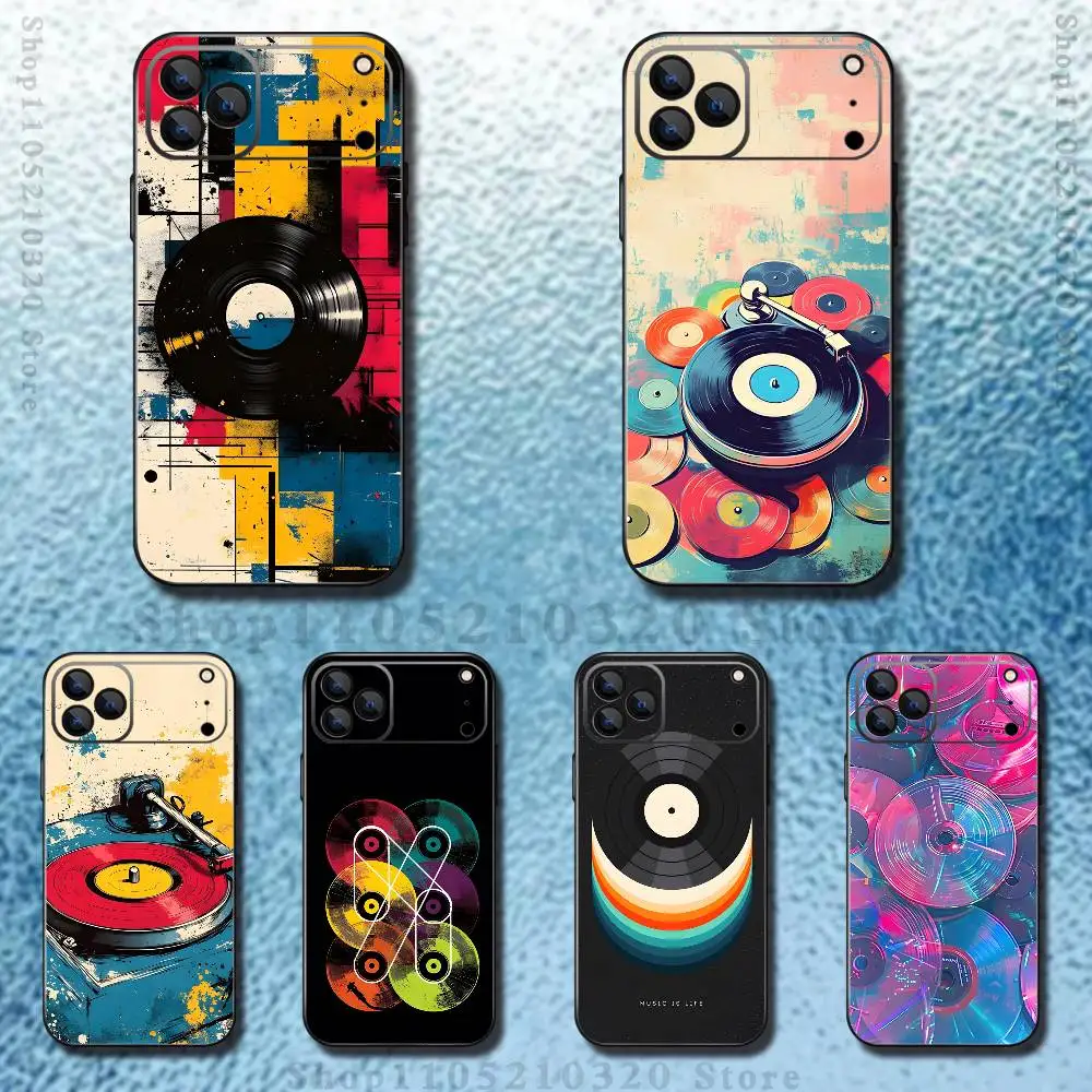 

DJ Controller Vinyl DJ Phone Case For iPhone 17,16,15,14,13,12,Pro,Max,Plus,E,SE4,Air,Mini Black Soft Box