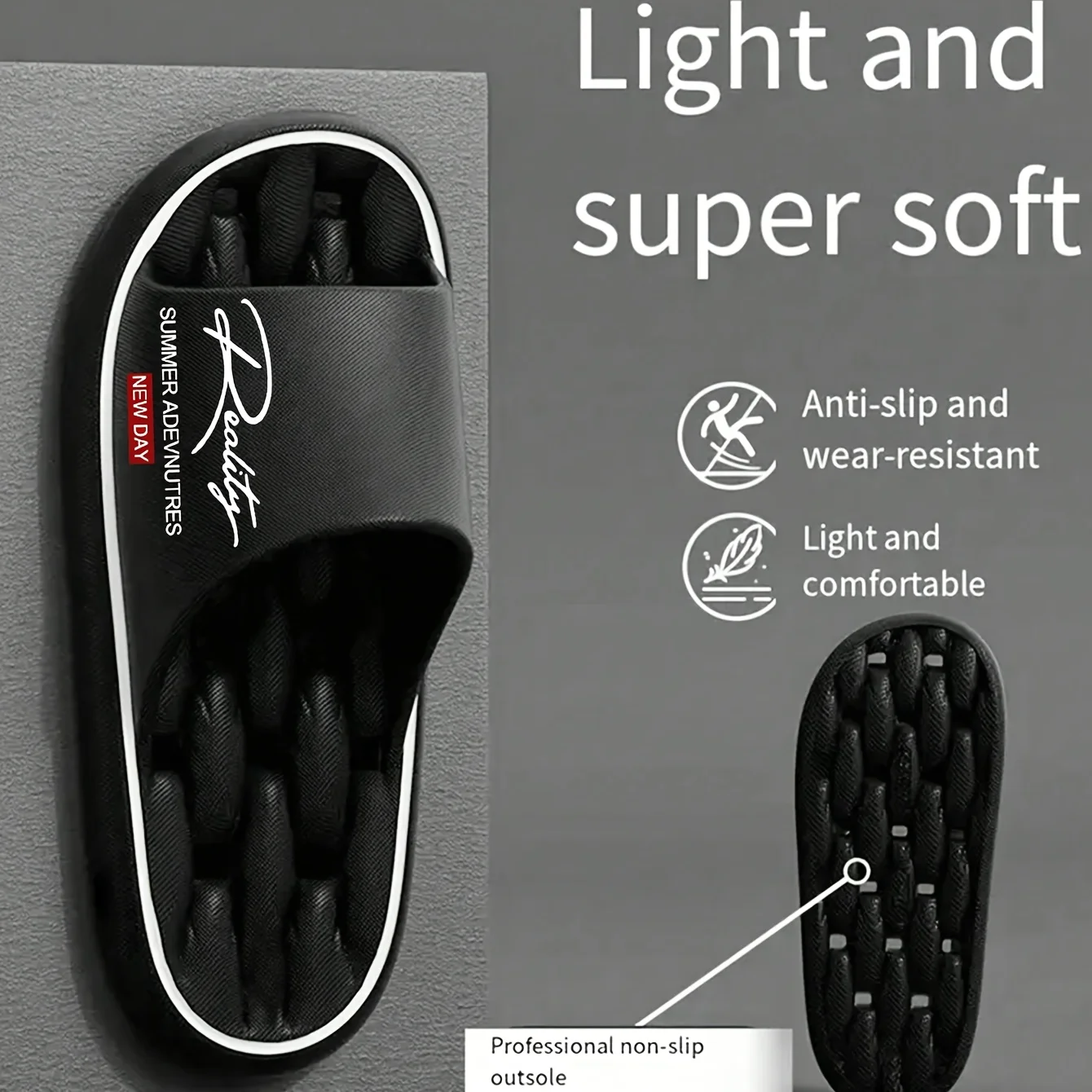 Summer innovative design EVA men's shoes, soft and lightweight home slippers, suitable for indoor and outdoor leisure activities