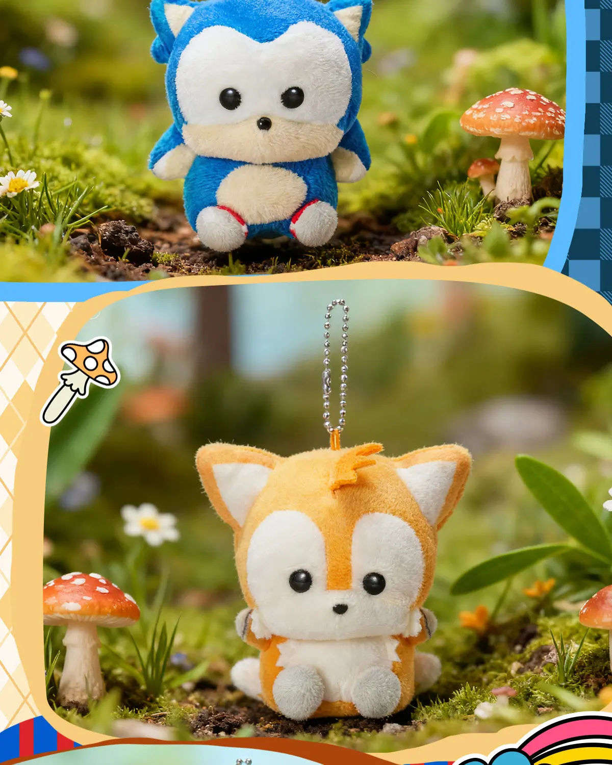 SEGA Prize Sonic The Hedgehog Tails Mini Plush Keychain Cooro Series Soft Stuffed Animal Bag Pendant Anime Game Fans Collectible