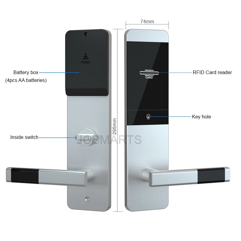 Household keyless entry door lock swipe key card unlock system for hotel