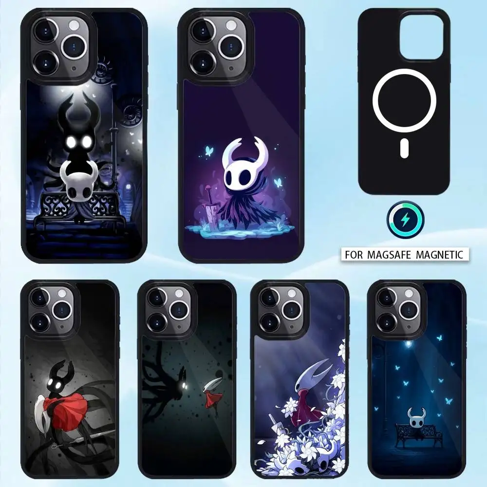 

Game H-Hollow K-Knight Phone Case Magnetic For iPhone17 16 15 14 13 12 Pro Max For Magsafe Wireless Charging Cover