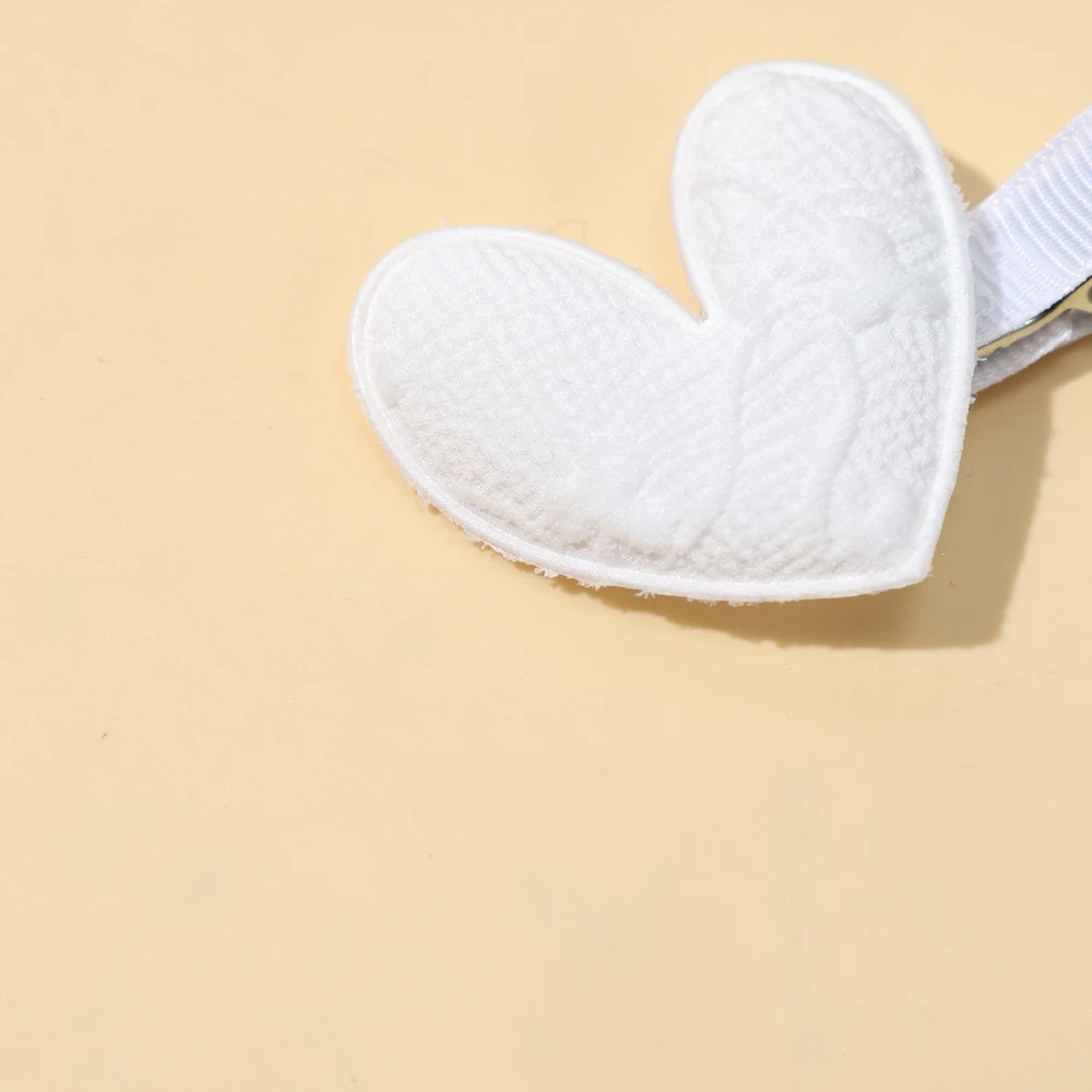 Pinzas para el pelo de princesa para niños, apliques acolchados en forma de corazón de Color sólido, accesorios para el cabello hechos a mano para niña