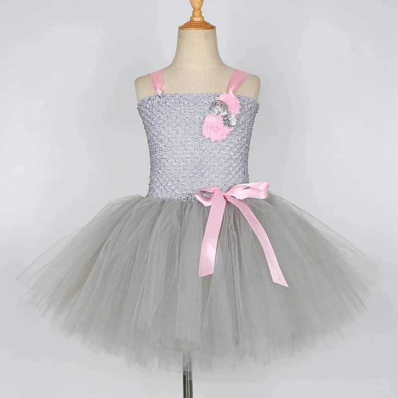 ☆ SunlCos Vestido tutú de ratón para bebé, gris, para cumpleaños, disfraces de Halloween, animales, cosplay, conjunto de ropa ☆