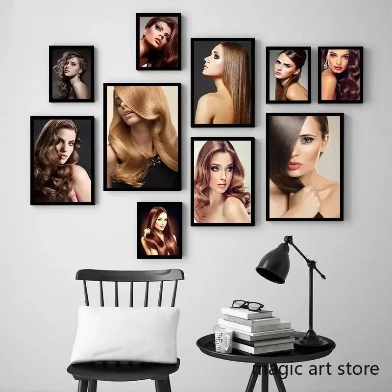 Hair Hairdressing Women Hairstyle Models Hairdresser Barber Shop Print Art Canvas Poster for Living Room Decor Home Wall Picture