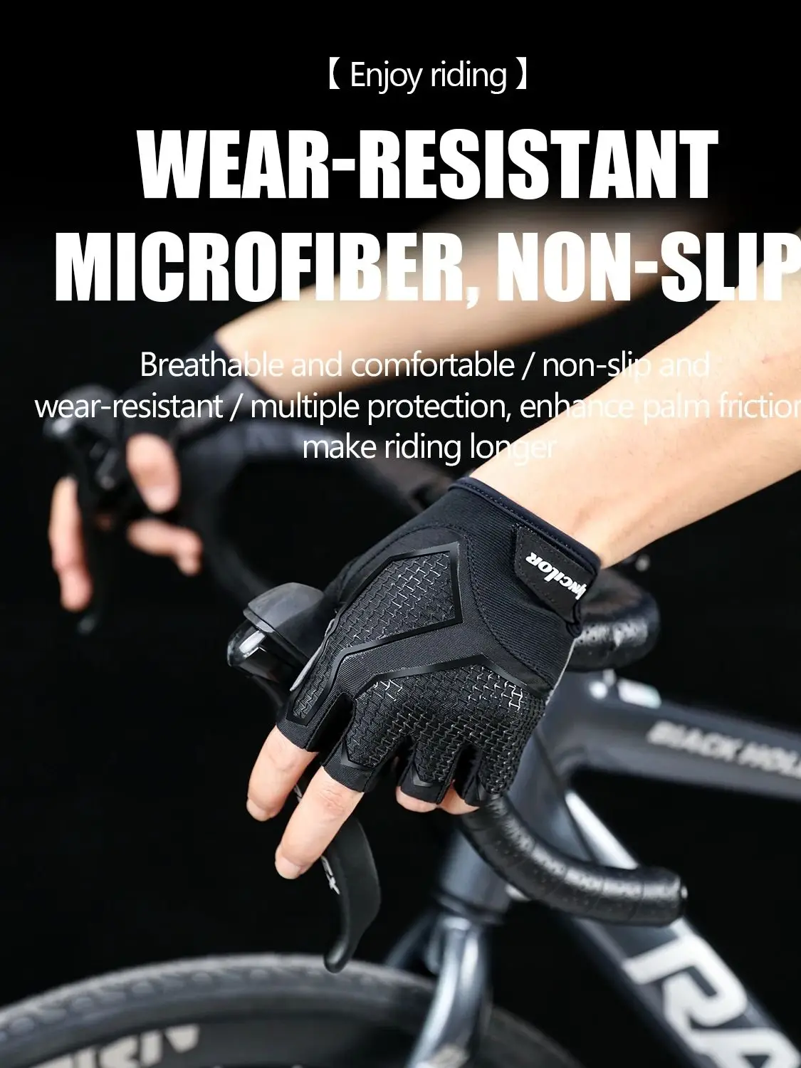AliExpress Kyncilor Summer Half Finger Mountain Road Bike Gloves Black Liquid Silicone Shock Absorbent Breathable Wear Resistant Exercise Bike Fitne