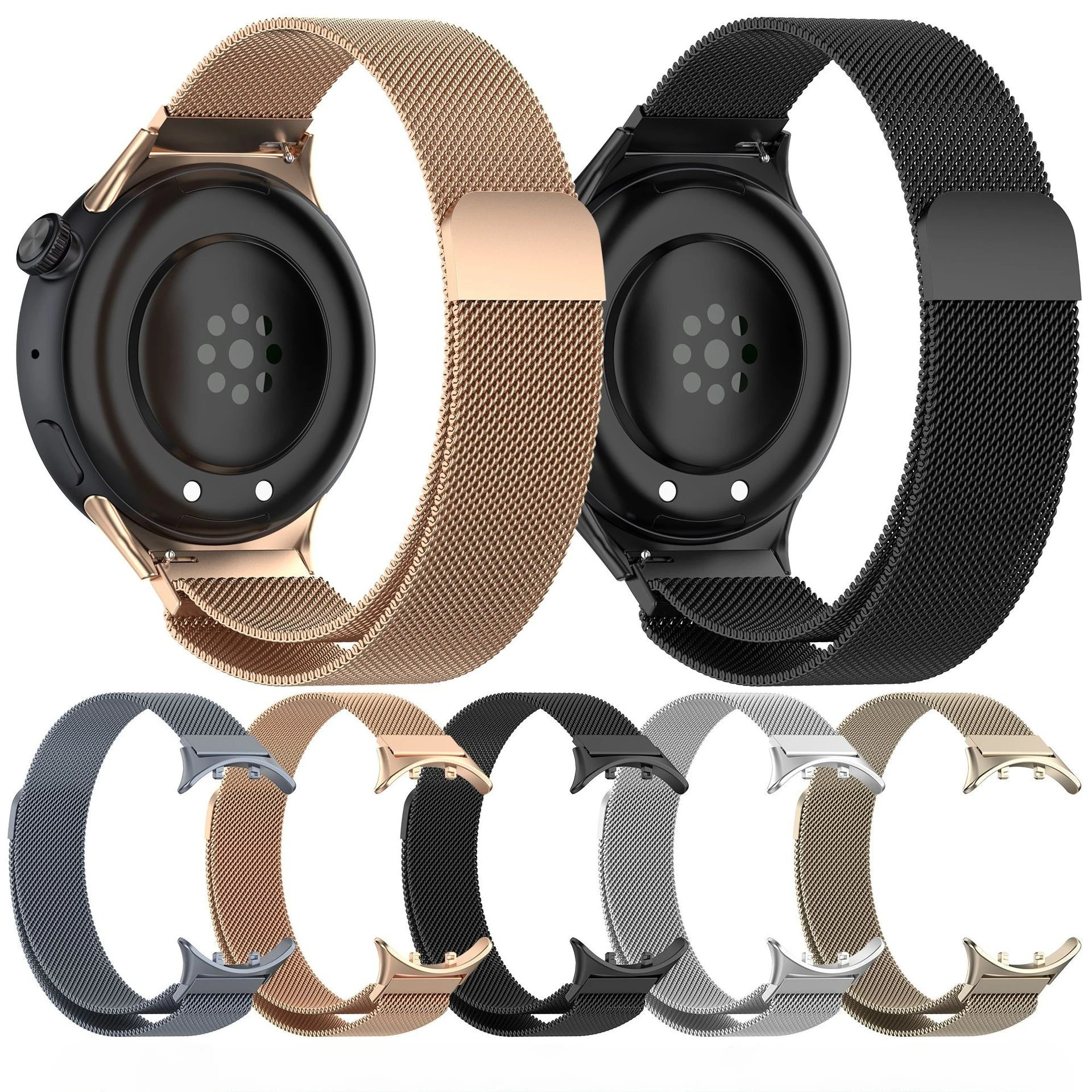 حزام ساعة كلاسيكي من الفولاذ المقاوم للصدأ لساعة Vivo Watch 5 حزام معدني بحلقة مغناطيسية ميلانو