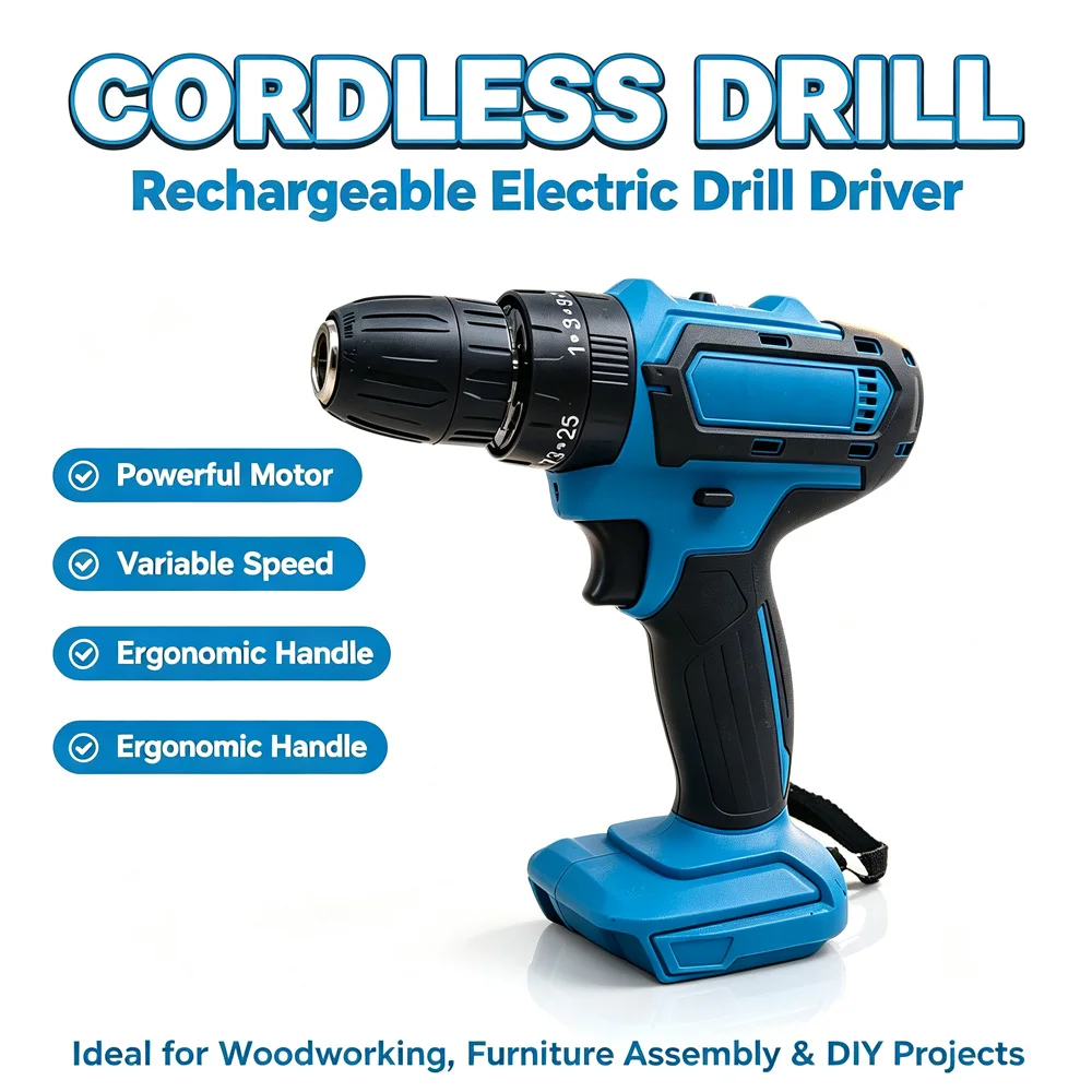 Cordless Electric Screwdriver Multi-function Power Tool with Adjustable Torque for DIY Home Renovation and Professional Projects