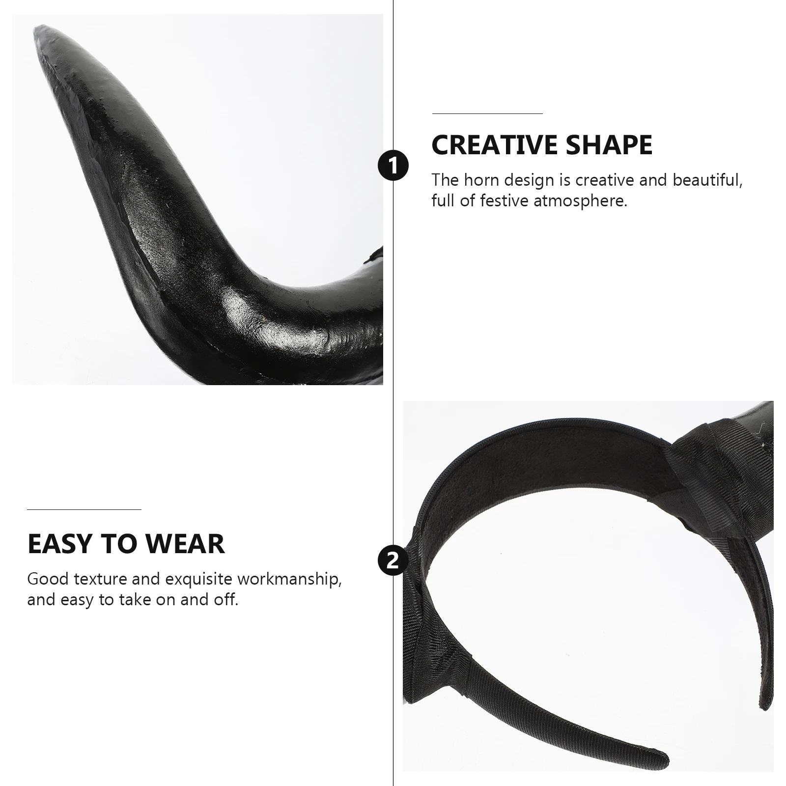 

Horn Headband Headdress Ox Horn Headband Halloween Party Accessories Cosplay Hair Hoops Prop Decorative Headwear