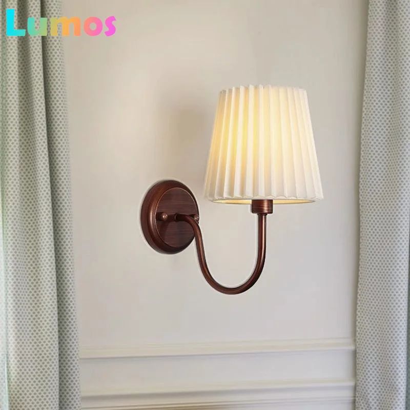 

Rustic Vintage Wall Sconce with French Minimalist Nordic Style Bedroom Study Hallway Wall Lamp for Vanity Mirror Entryway