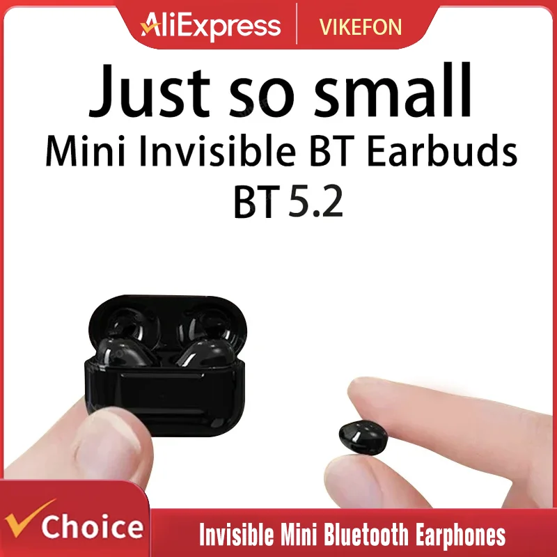 Invisible Earphones Mini Headphones Bluetooth TWS Wireless Sleepwith Microphone HD Call Semi-In-Ear Earbuds Noise Reduction