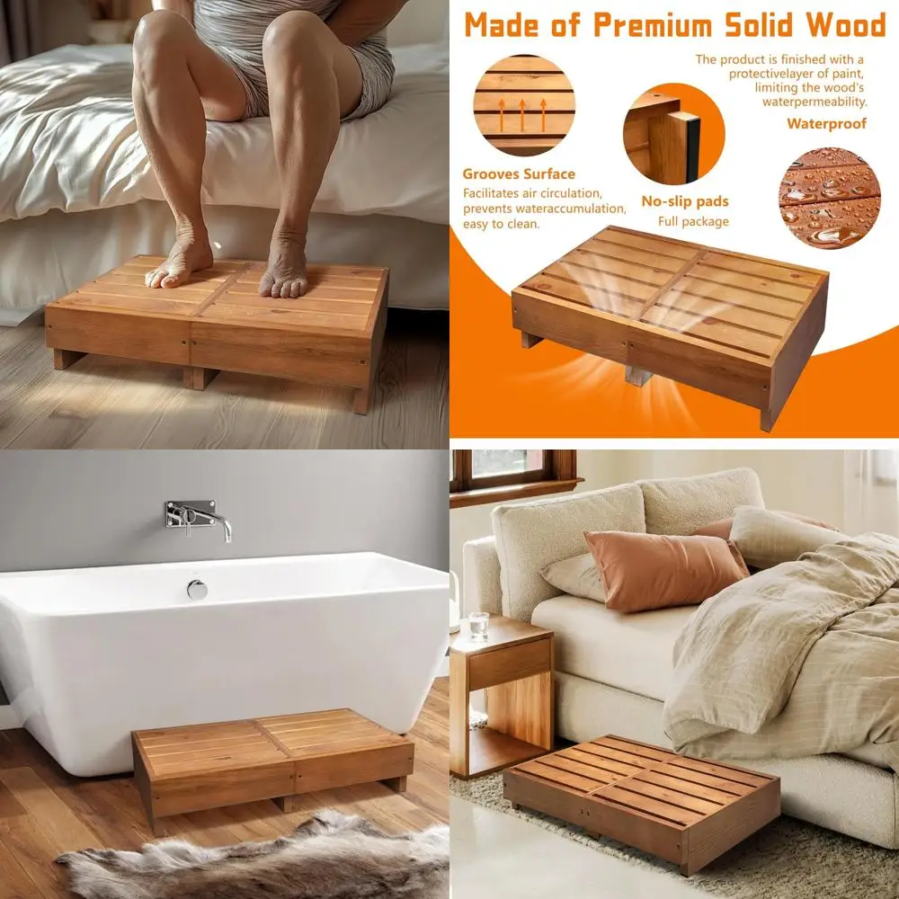 مقعد مرتفع مكون من 6 مقاعد خشبية للأسرة، للاستخدام للبالغين وكبار السن، ومقاعد لخطوات غرفة النوم والمطبخ، ومساعد وصول السرير العالي