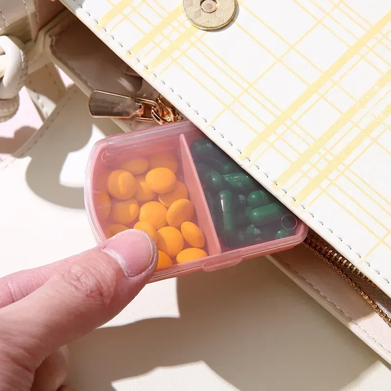 Travel Portable Pill Medicine Drugs Case 2 Grid Mini Pill Cases Pill Box Daily  Case Vitamin Holder Organizer Container