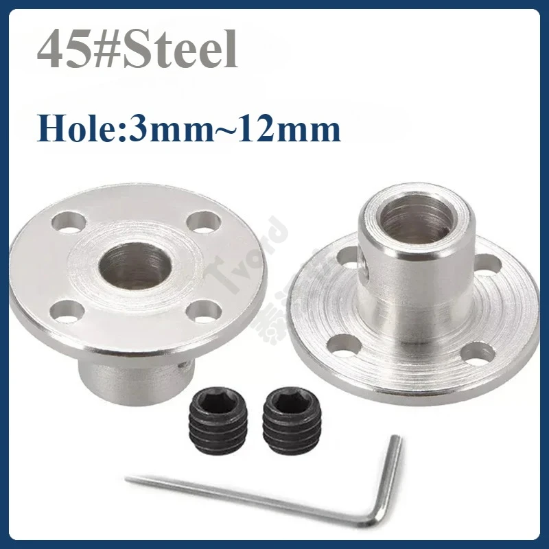 

1Pcs Rigid Flange Coupling 3mm 3.17mm 4mm 5mm 6mm 6.35mm 7mm 8mm 10/11/12mm Bracket Motor Guide Shaft Support Coupler Connector