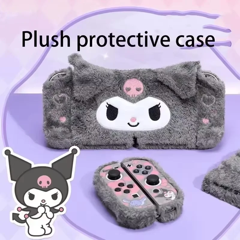 Sanrio Kuromi Peripherals Switch Protective Case Oled Accessories Soft Shell Split Type All Inclusive Anti-Fall Girls Gifts