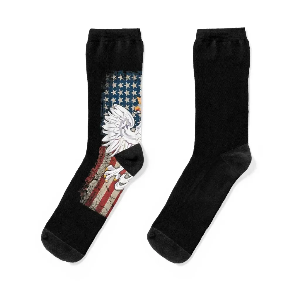 

Polish Eagle American Flag Pride Poland Socks winter thermal moving stockings Heating sock Socks Women's Men's