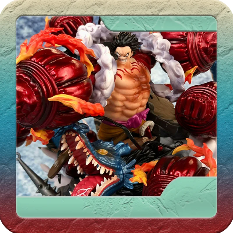 27 см анимационная серия, модель ПВХ на день рождения, картина, четыре файла, Луффи, эйп Кинг, группа, ворона, пушка, Vs Kaido, статуя на день рождения