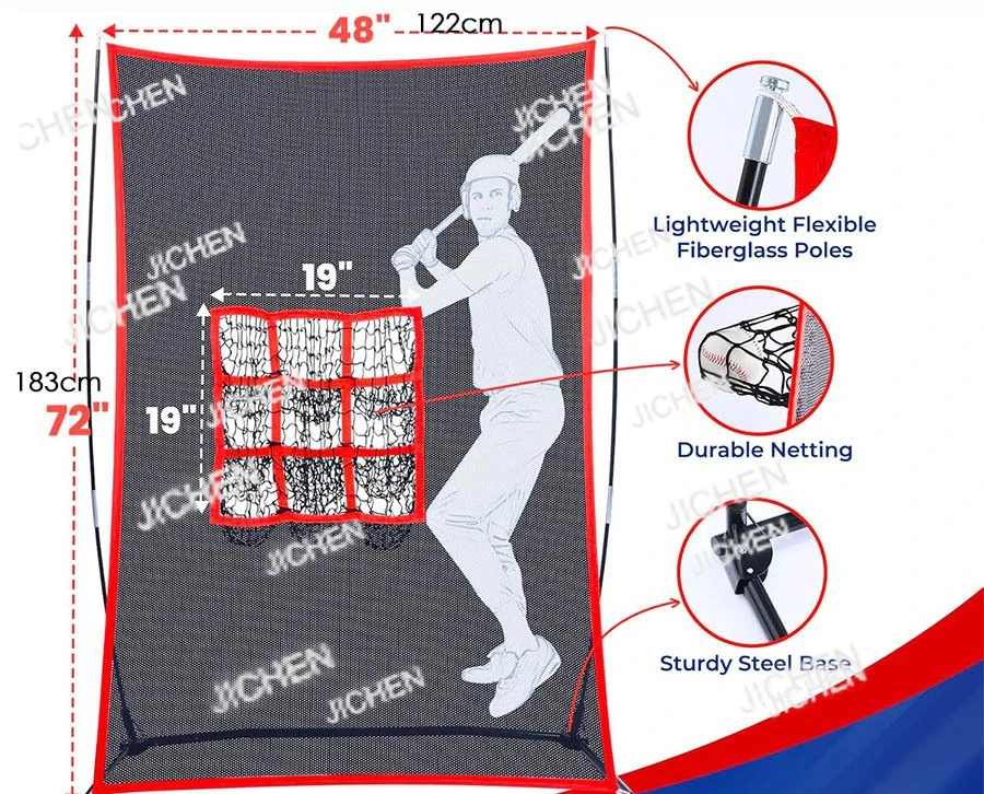 

XHH Сетка для тренировок по бейсболу и софтболу, тренировочная сетка для кувшинов, портативная сетка для тренировок по бейсболу Jiugongge 6 футов с мешками с песком