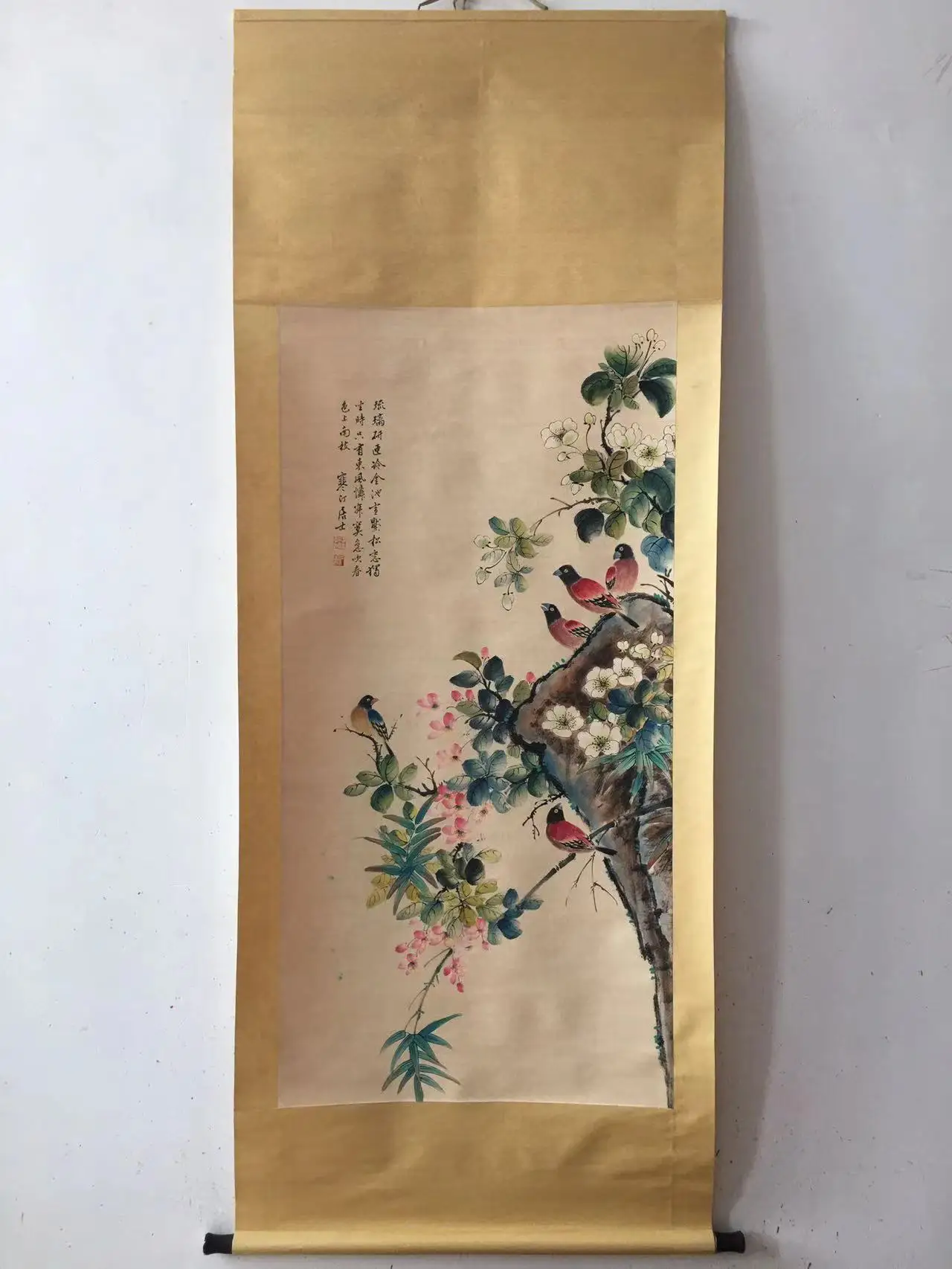 Antique calligraphy and painting Chinese painting Text & painting painting ,Bird Painting,#04