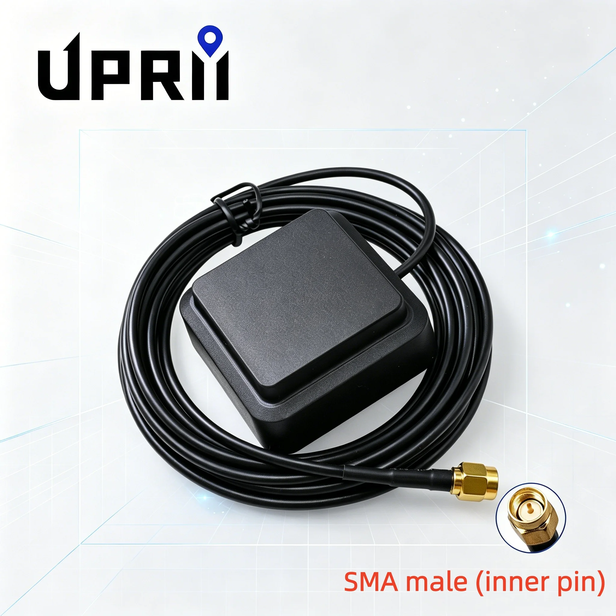 GPS L1 L5 Dual Band Active External Antenna SMA Male Inner Pin 3M RG174 Wire For Car GPS Tracker