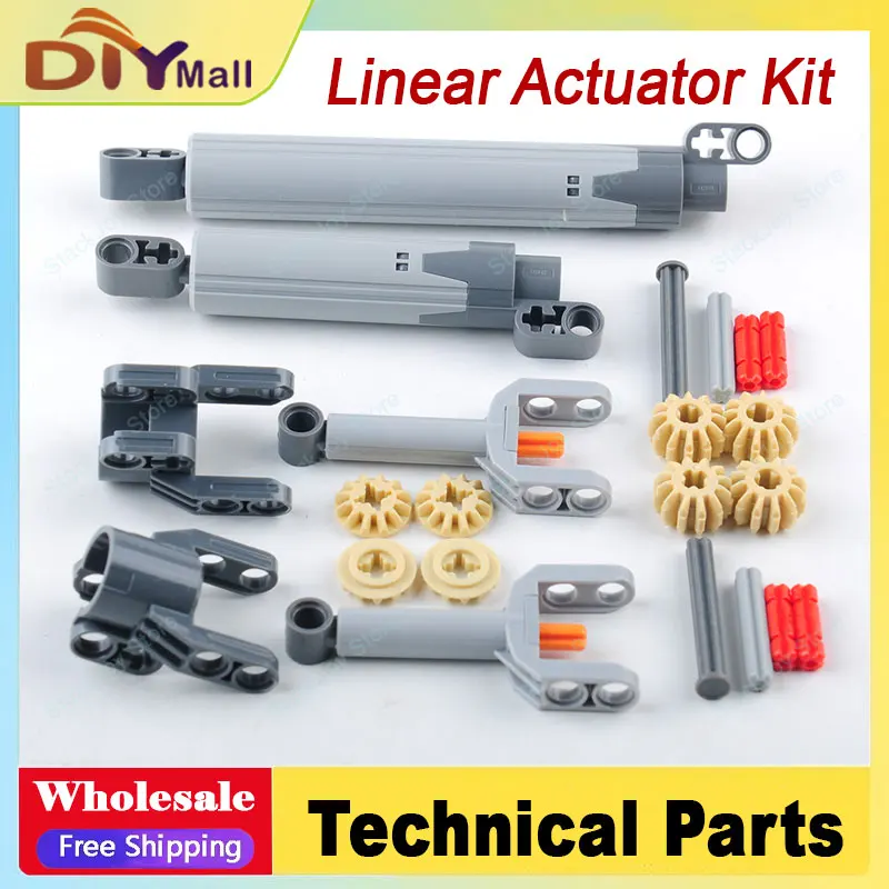 MOC Linear Actuator Kit High-Tech Telescopic Push Rod for Legoeds 61927/92639/40918 Dynamic Building Blocks Motion Parts
