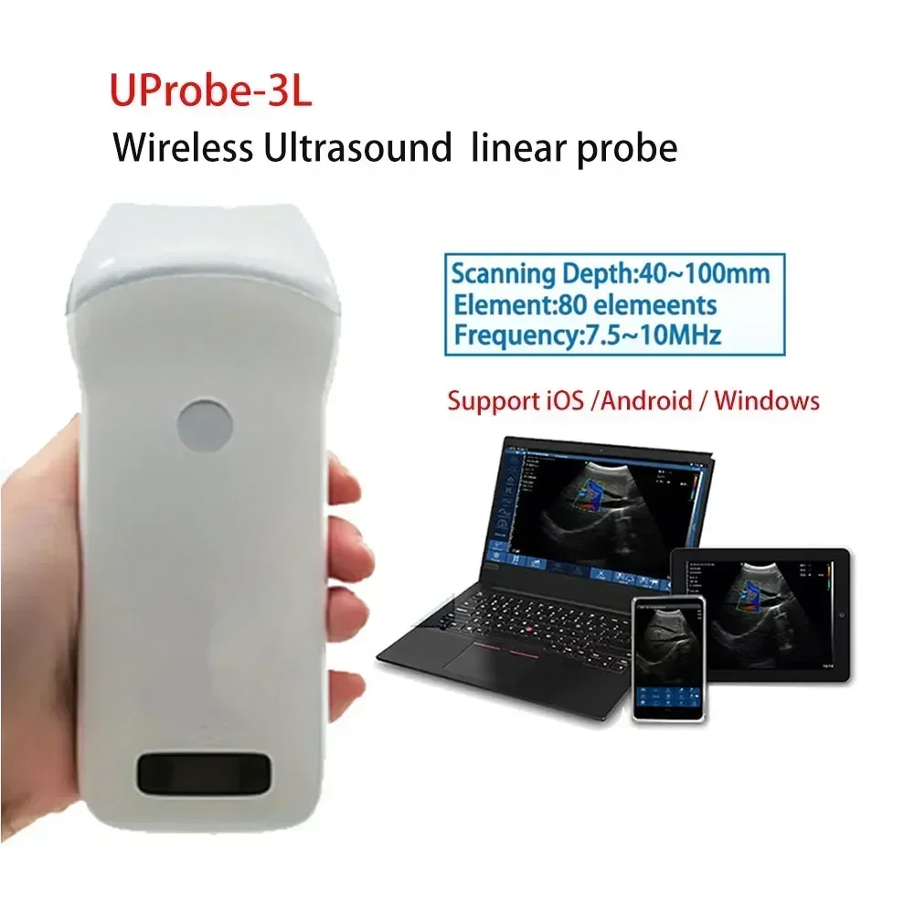 Wireless Ultrasound Liner Probe 7.5MHz Portable WIFI Ultrasound Scanner Machine Support iOS Android Windows with Suitcase