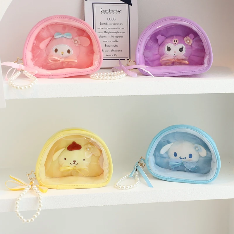 Sanrio Series Small Satchel My Melody Kuromi Cinnamoroll Pom Pom Purin Coin Purse Carrying Bag Gifts For Girls