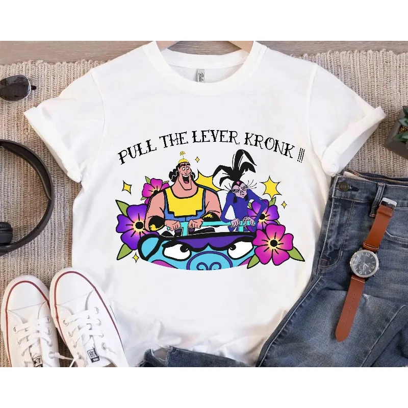 

Рубашка Disney «Король трансформации» с татуировкой Yzma Pull Rod Kronk, рубашка Disney Kuzco, комплект для родителей и детей, одинаковая рубашка для всей семьи