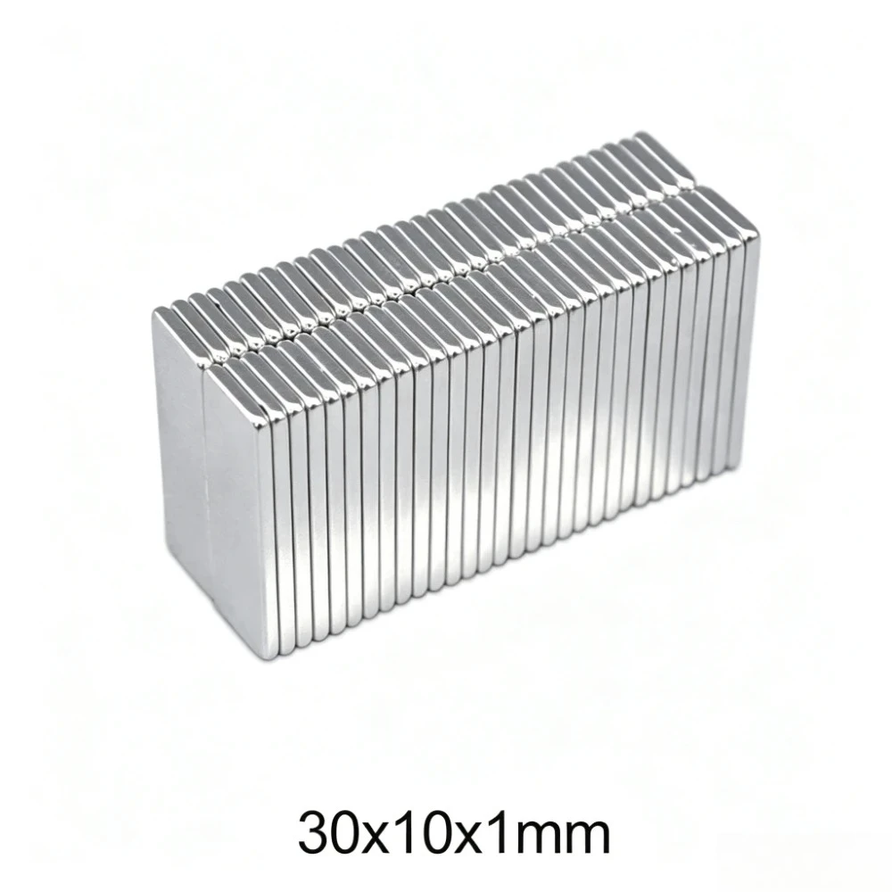 30*10*1 Thin Quadrate Permanent Magnet 30x10x1 Thickness 1mm Neodymium Magnet N35 30x10x1mm  Block Strong Magnet Sheet 30*10*1
