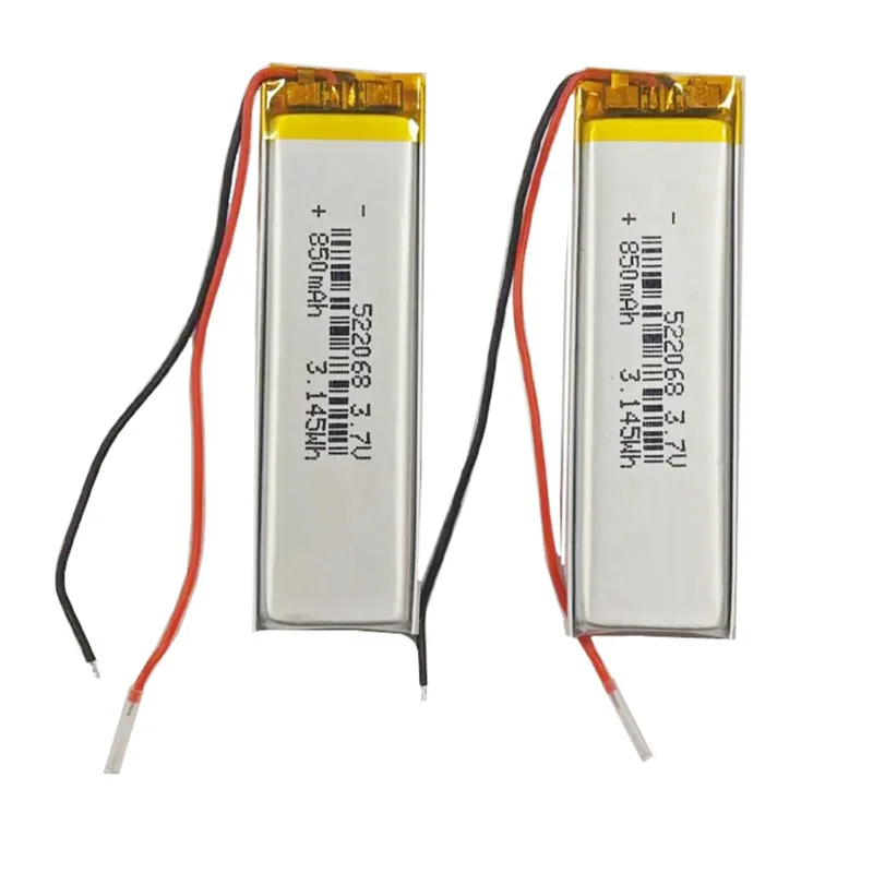 1-10PCS 522068 502070 3.7V 850mAh Rechargeable Polymer Lithium Battery Electronic Products Small Fan Digital LED Light MP3 MP4