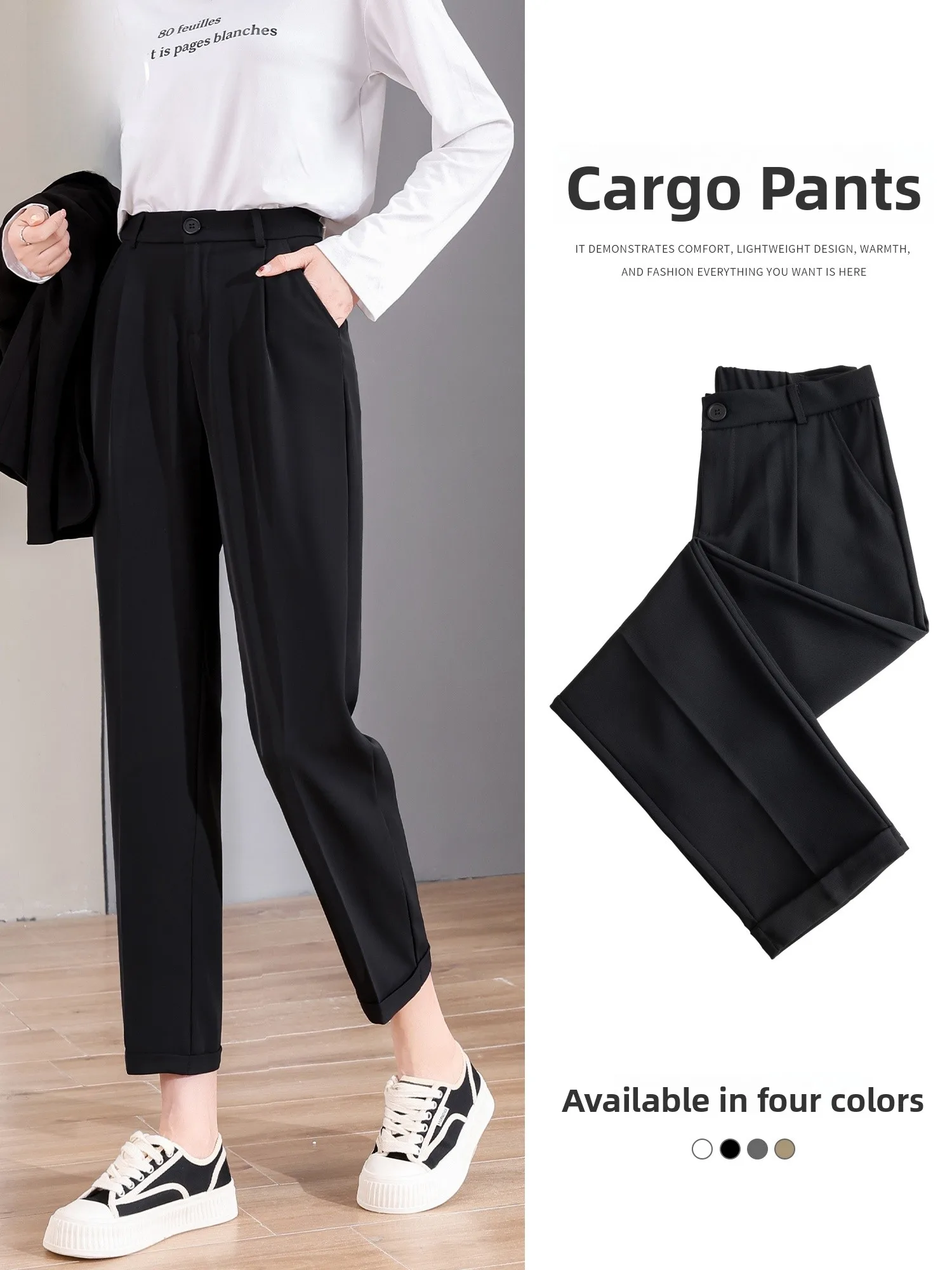 

Женские прямые брюки-чинос Slim Fit для офиса, весна 2026, новая коллекция, профессиональные, формальные, укороченные, для работы и повседневной носки