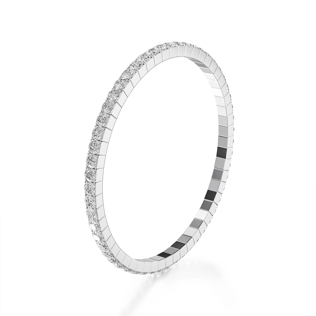 925 Silver Women Elasticity Moissanite Tennis Bracelet Scalable Mens Crystal Chain Jewelry Adjustable Length