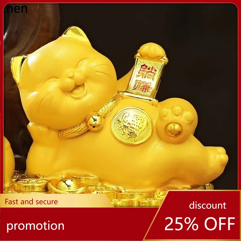 

CZ Fortune Cat Money Tree Ornament, Treasure Basin, Cash Counter Decoration, Shop and Company Opening Gift