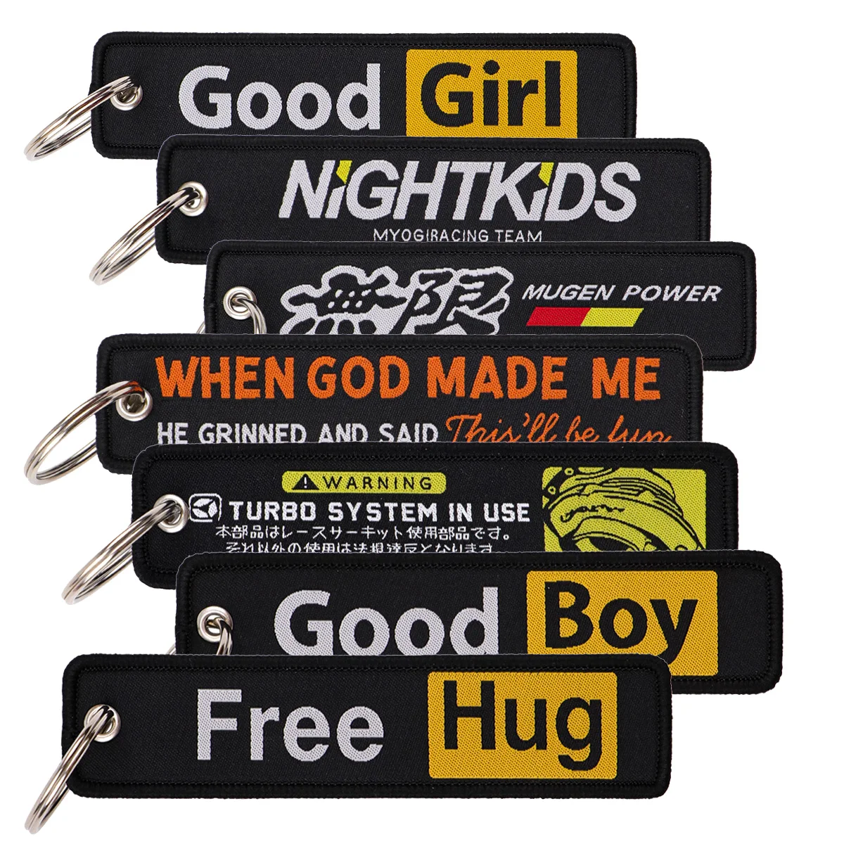 

"Free Hug" Embroidery Keyring Quote Phrase Word Key Tag For Motorcycles Cars Backpack Fashion Men Women Keys Accessories Gifts