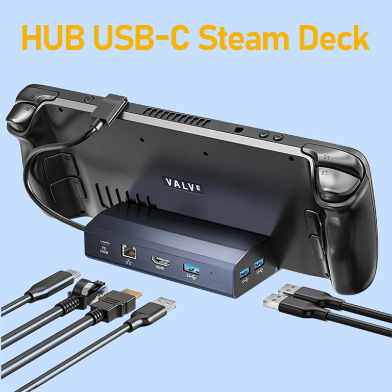 USB Tipe-C HUB 100W pengisian cepat RJ45 Gigabit Ethernet HDMI 4K 60HZ untuk switch aya neo jsaux steam deck docking station USB-C