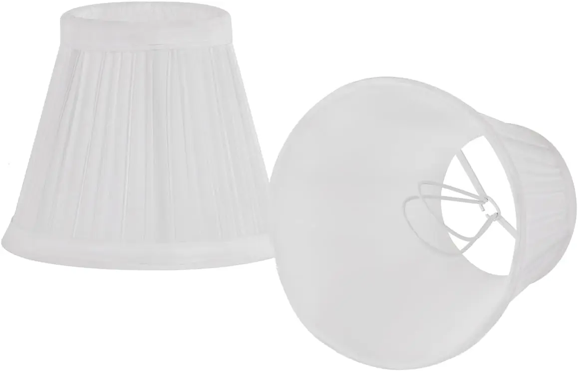 

Chandelier Shades Set of 2,Mini Lamp Shade 3" Top x 5.5" Bottom x 4.7" Slant,Small Lamp Shades Clip On Bulb,Pleated Chan