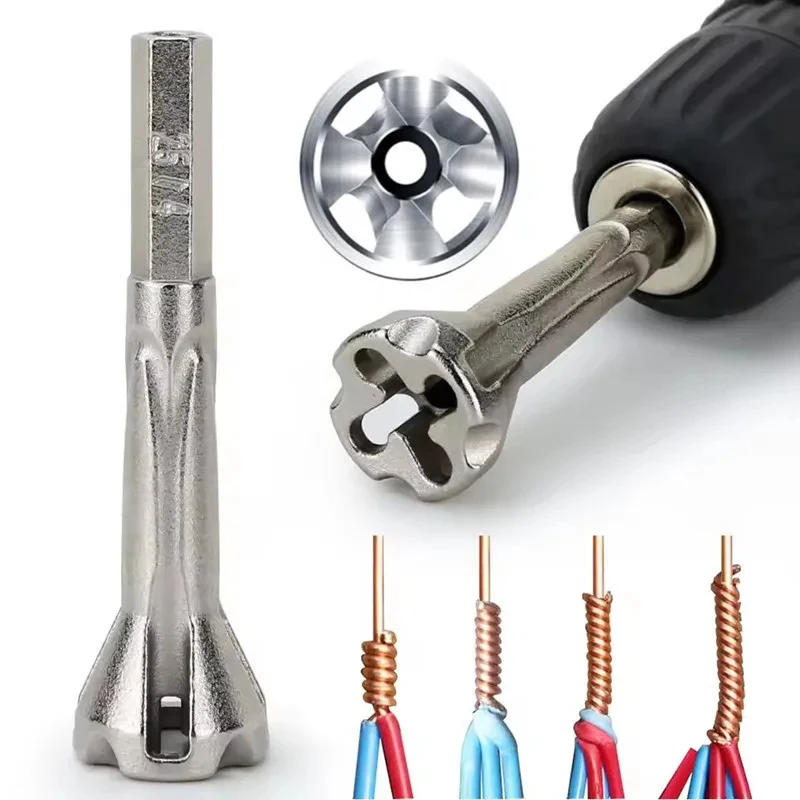 2.5‑4mm² 4‑6mm² Wire Twisting Tool Automatic 5‑Wire Stripper Quick Electrical Cable Connector Twister
