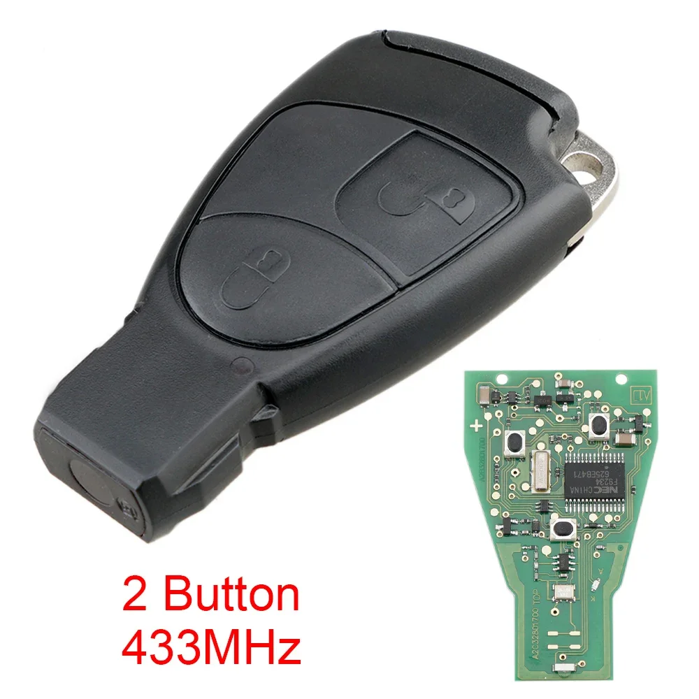 

433Mhz 2 Buttons Car Remote key Fob Shell Fit for Mercedes Benz B C E ML S CLK CL Smart Remote Key Shell Case Cover