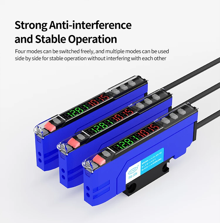 FW-30N M3 M4 M6 Dual Digital Display Fiber Optic Verstärker Glasfaserkabel Glasfasersensor Verpackung Gitter Automatisierung – Detail 4