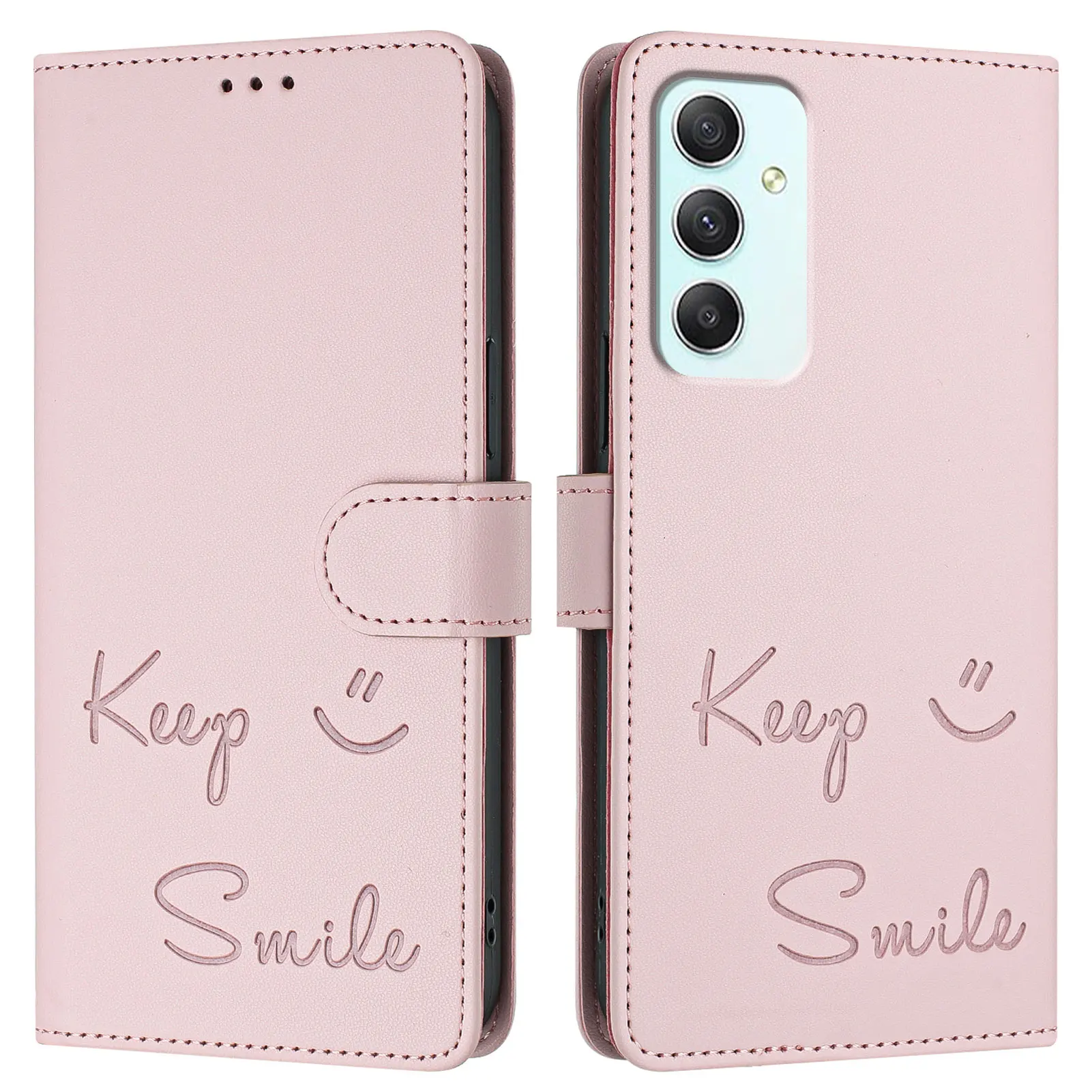 Smile Luxury Leather Magnetic Wallet Case for Samsung Galaxy A55 A35 A25 A15 A05 A05S A14 A24 A04 A04S A04E A34 A54
