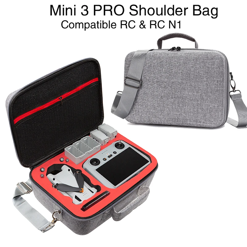 

Hard Shell Case for DJI MINI 3 Pro Shoulder Bag compatible RC& RC-N1 remote controller Carrying Case Storage Bag Accessory