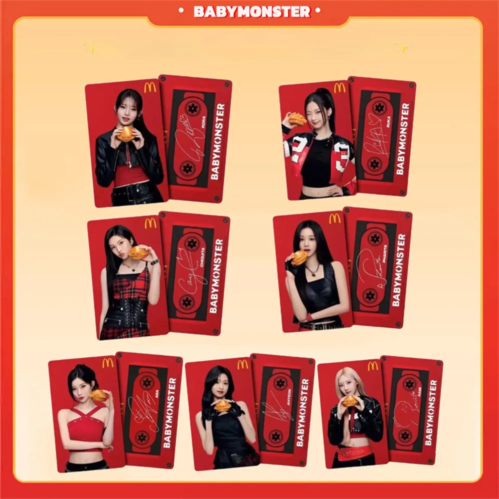 KPOP BABYMONSTER cartes photo 7 pièces cartes en papier bande vidéo carte postale Double face AHYEON RORA ASA RUKA Lomo cartes Fans Collection