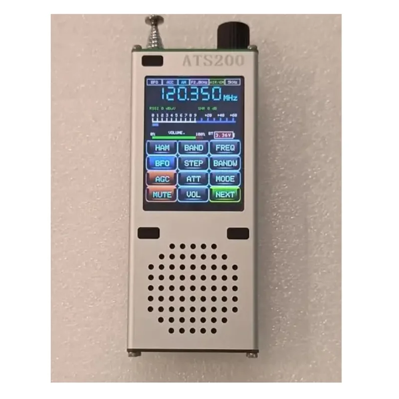 A45F-New ATS200 Aviation Band Radio FM SI4732+ESP32+Bluetooth+2.4 Inch Touch Display FM, AM, LSB, USB Multimode Reception